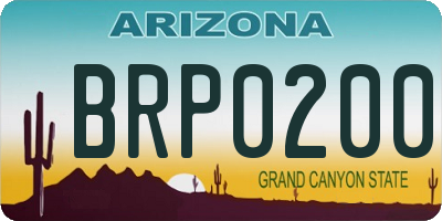 AZ license plate BRP0200