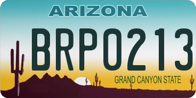 AZ license plate BRP0213