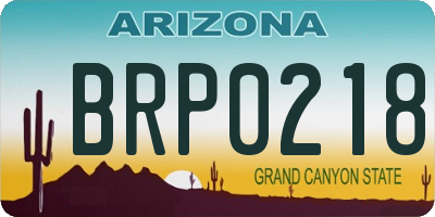 AZ license plate BRP0218