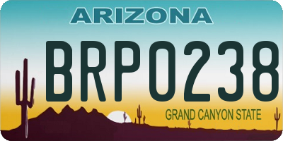 AZ license plate BRP0238
