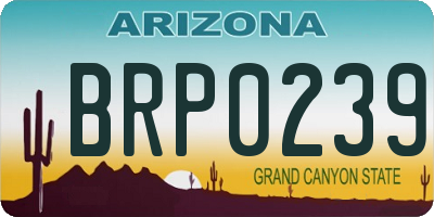 AZ license plate BRP0239