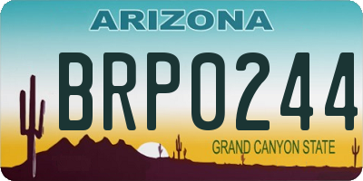 AZ license plate BRP0244
