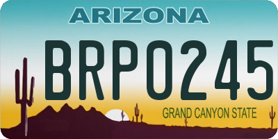 AZ license plate BRP0245