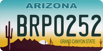 AZ license plate BRP0252