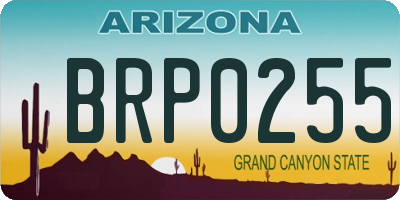 AZ license plate BRP0255