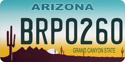 AZ license plate BRP0260