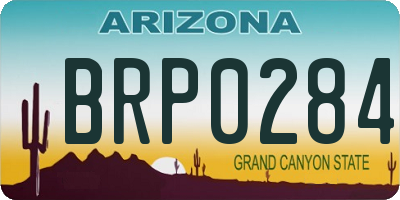 AZ license plate BRP0284