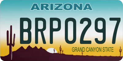 AZ license plate BRP0297