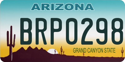 AZ license plate BRP0298