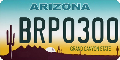 AZ license plate BRP0300