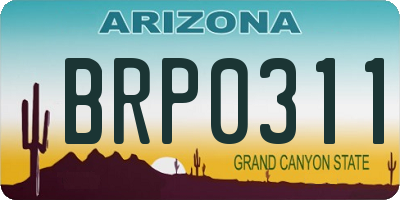 AZ license plate BRP0311