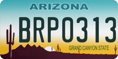 AZ license plate BRP0313