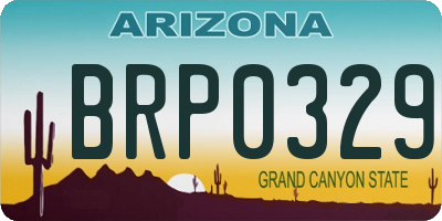 AZ license plate BRP0329