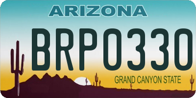 AZ license plate BRP0330