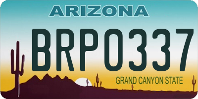 AZ license plate BRP0337