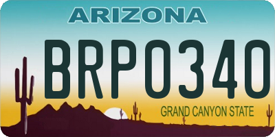 AZ license plate BRP0340