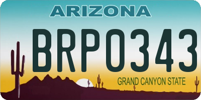 AZ license plate BRP0343