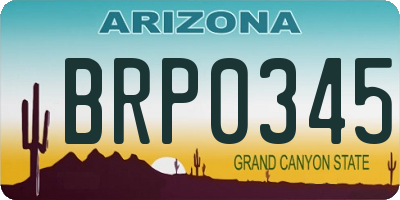 AZ license plate BRP0345