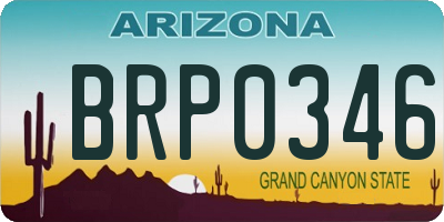 AZ license plate BRP0346