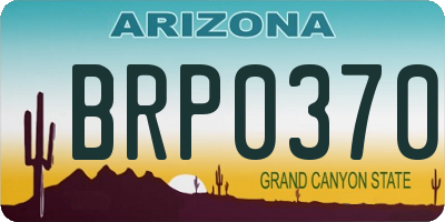 AZ license plate BRP0370