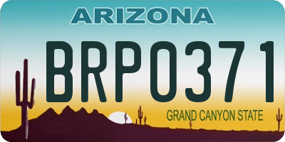 AZ license plate BRP0371