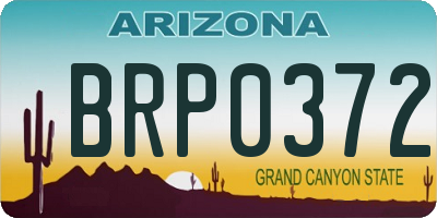 AZ license plate BRP0372