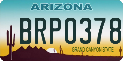 AZ license plate BRP0378