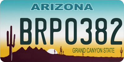 AZ license plate BRP0382