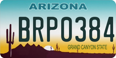 AZ license plate BRP0384