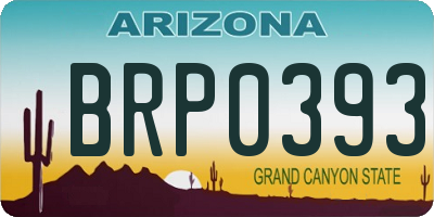 AZ license plate BRP0393