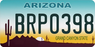 AZ license plate BRP0398