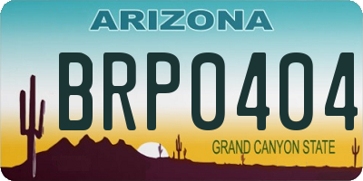 AZ license plate BRP0404