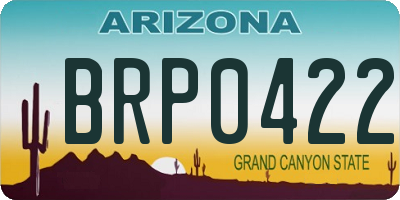AZ license plate BRP0422