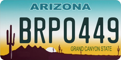 AZ license plate BRP0449
