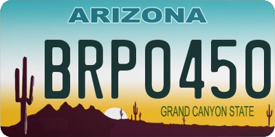 AZ license plate BRP0450
