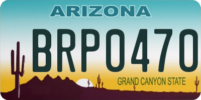AZ license plate BRP0470