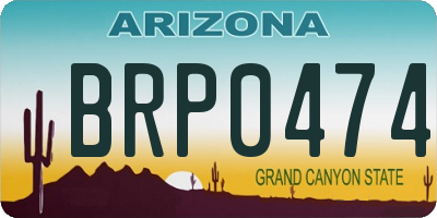 AZ license plate BRP0474