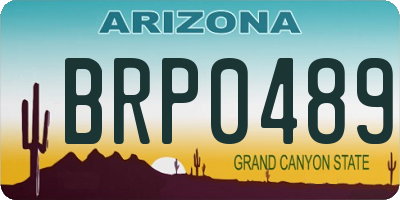 AZ license plate BRP0489