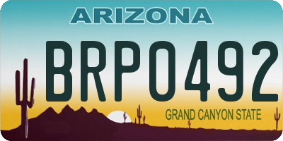 AZ license plate BRP0492