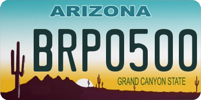 AZ license plate BRP0500