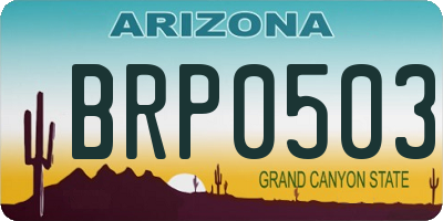AZ license plate BRP0503