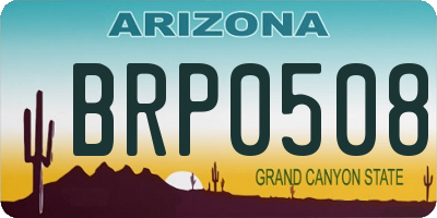AZ license plate BRP0508