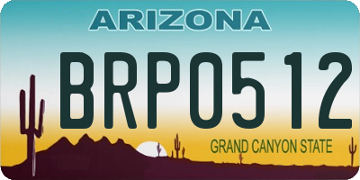 AZ license plate BRP0512
