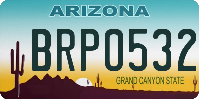 AZ license plate BRP0532