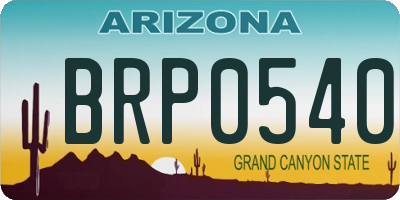 AZ license plate BRP0540