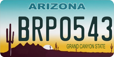AZ license plate BRP0543