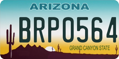 AZ license plate BRP0564