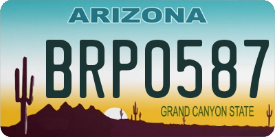 AZ license plate BRP0587