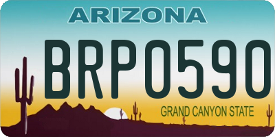AZ license plate BRP0590