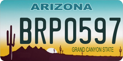 AZ license plate BRP0597